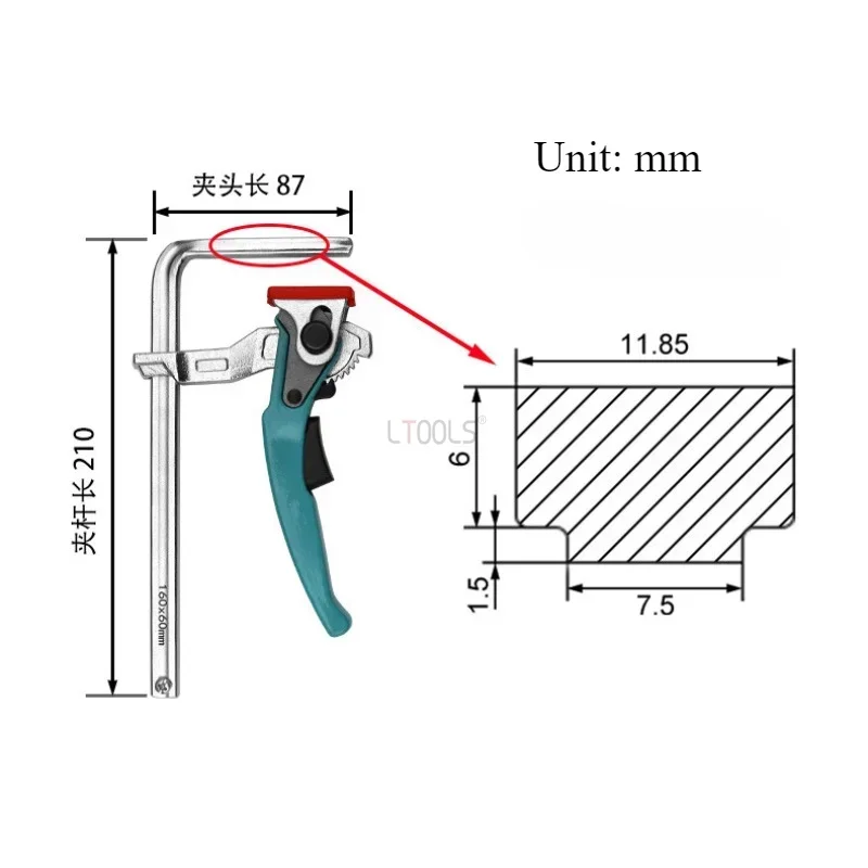 Track Saw Rail/MFT Clamps Alloy Steel Upgrade Quick Ratchet Track Saw Guide Rail Clamps for Woodworking Guide Rail System Clamp