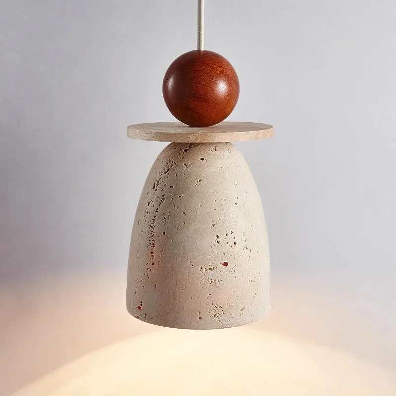 الحديثة الحجر قلادة LED ضوء 110 فولت 220 فولت الترافرتين الثريا السرير ديكور ليلة مصباح لغرفة النوم المعيشة الطعام قلادة مصباح #2