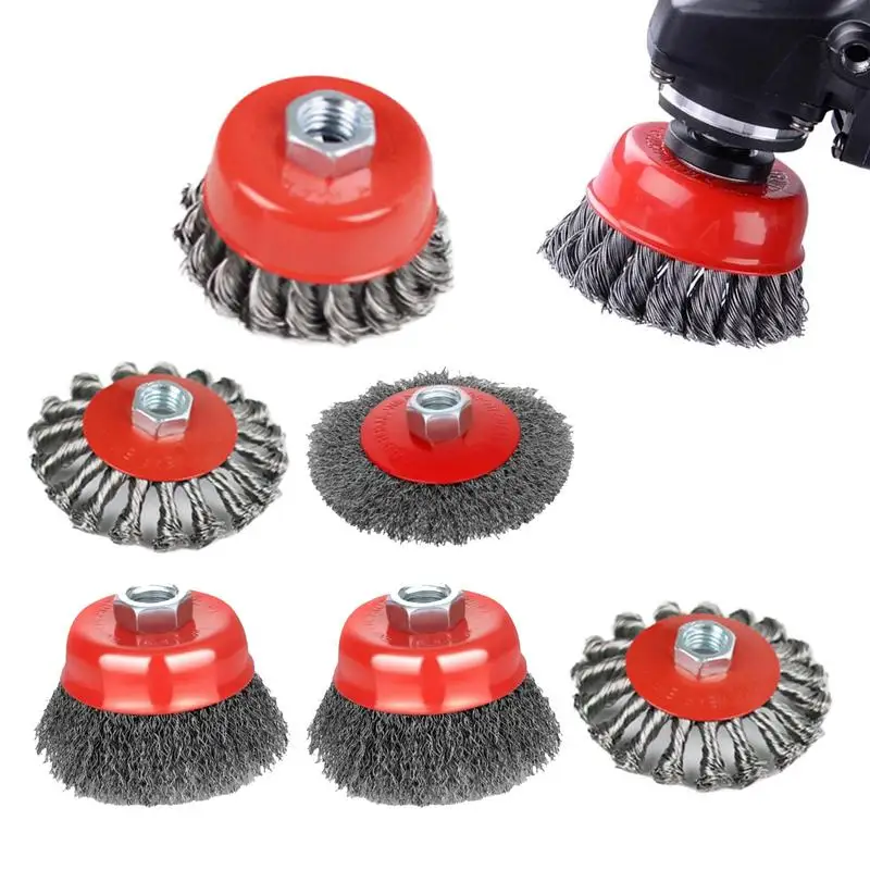 

7 Pieces Wire Cup Brush Wire Wheel For Angle Grinder Multifunctional Grinder Attachment For Grinding Welding Polishing Paint