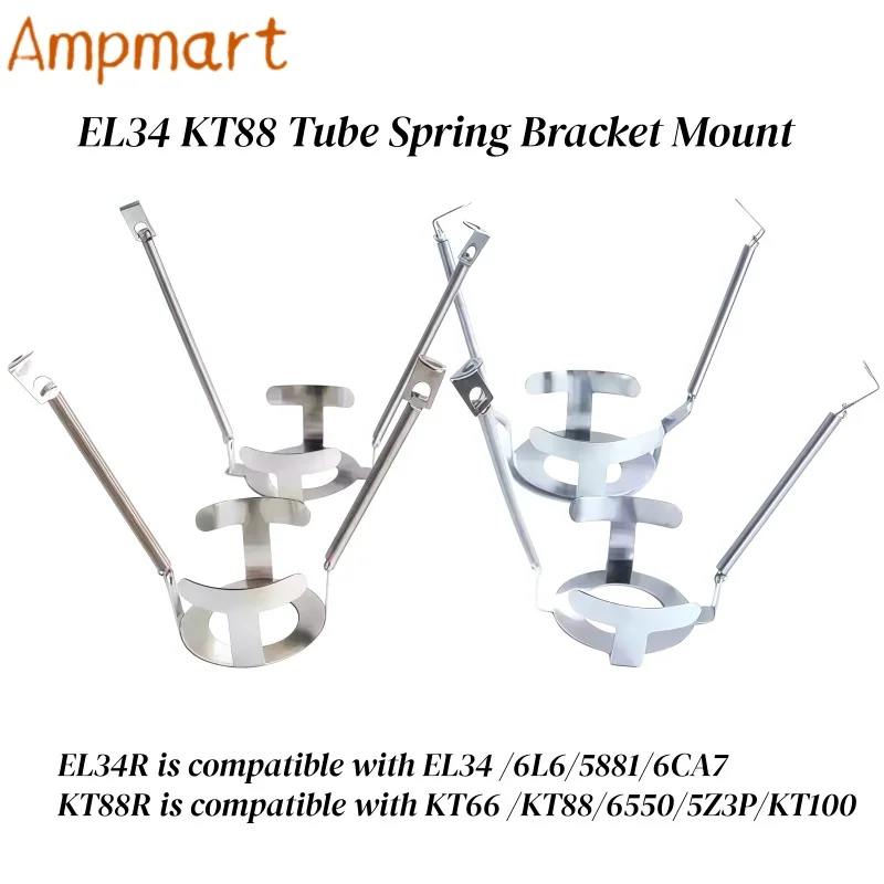2Pcs Metal Tube Spring Retainer Clips Fit EL84 EL34 KT88  Vintage Vacuum Valve, Steel Holders For Audiophile HiFi Tube Amp DIY