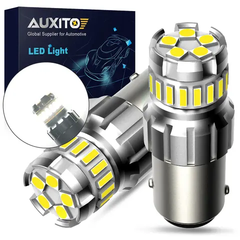 AUXITO 2Pcs 1156 BA15S P21W LED Bulb Canbus T20 W21W 7443 7440 DRL Car Signal Light BAY15D 1157 P21/5W R5W LED Reversing Lamp
