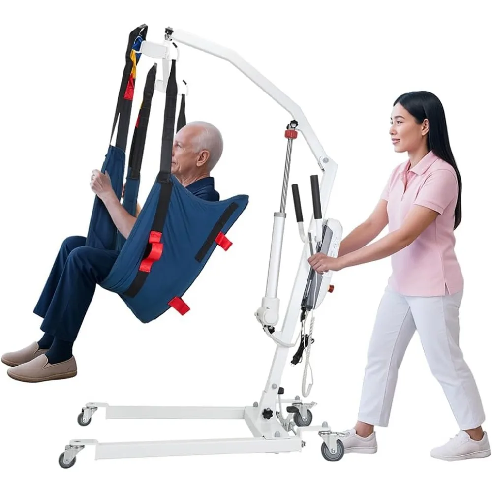 

Алюминиевый складной электрический подъемник для пациентов премиум-класса — вместимость 440 фунтов для дома, путешествий и использования в сфере здравоохранения