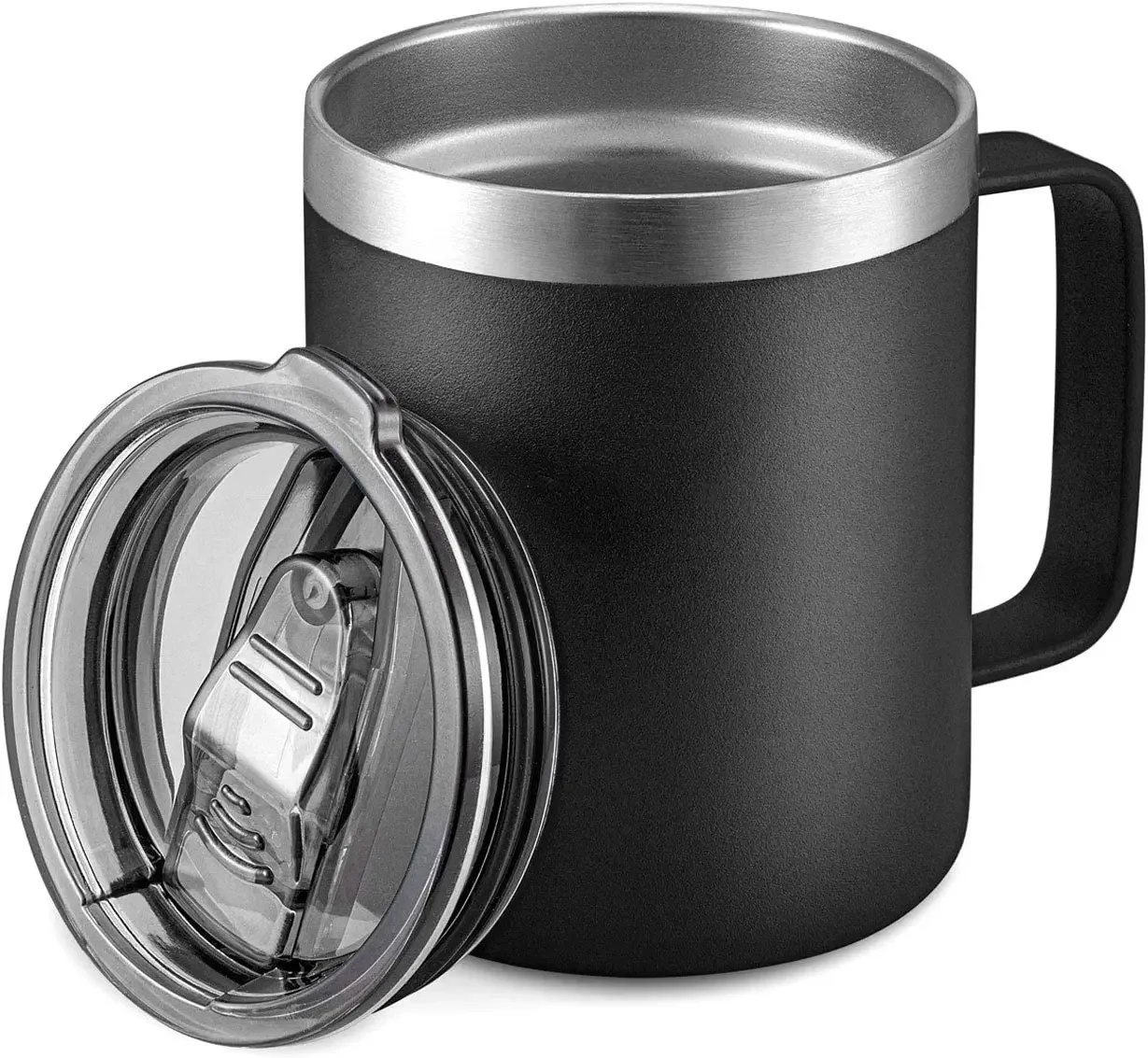 Stainless Steel Insulated Coffee Mug Tumbler with Handle, 12 oz 360ml Tumbler Cup with Lid for Hot & Cold Drinks