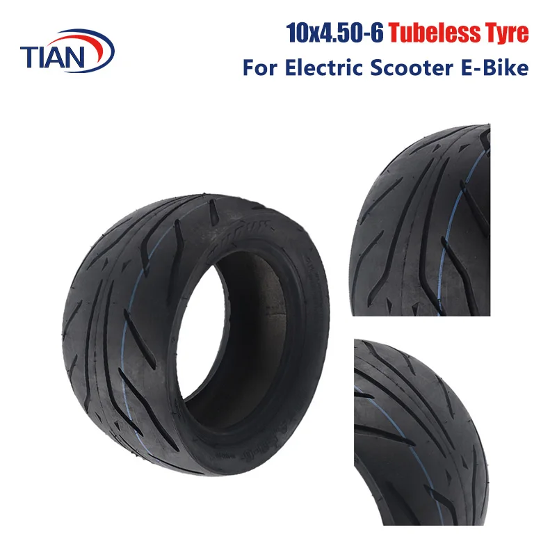 

High Quality 10x4.50-6 TUOVT Tire Tubeless Wear-Resistant Fat Tyre for Electric Scooter 10 Inch Front Rear Vacuum Wheels Parts