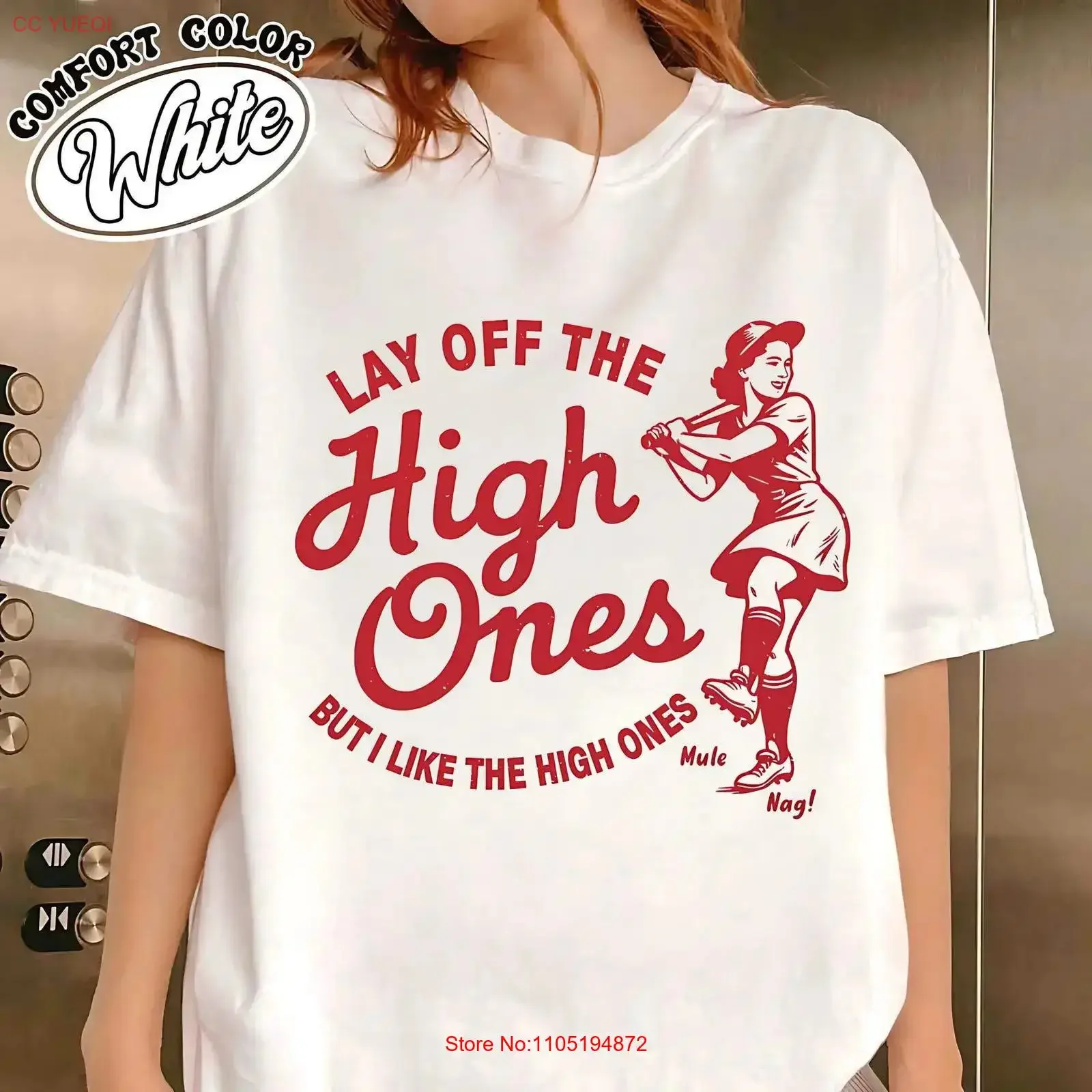 Lay Off The High Ones Red Variant T-Shirt SweaT Inspiriert von A League of Their Mükemmel für Filmfans Vintage Washed