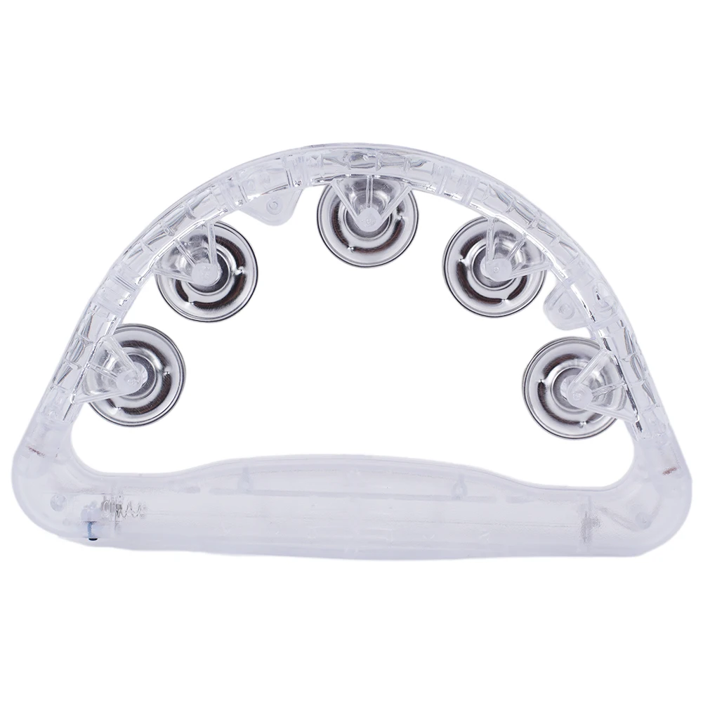 LED Tambourine Clear Light Up Sensory Toy Flashing Tambourine Musical Instrument Shaking Toy For Festivals Birthday Orff Instrum