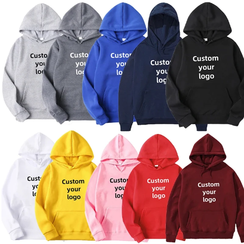 Spring Women DIY Printed Hooded Autumn Customize your logo Oversized Winter Cotton Hoodie Casual New Men Street Clothing S-4XL