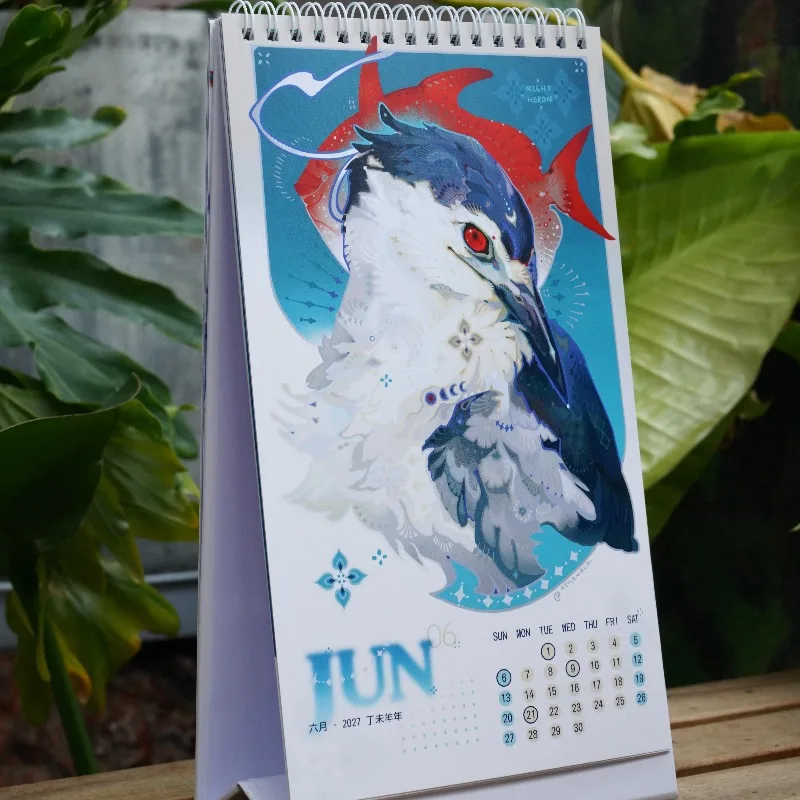 2027 Bird Desk Calendar Art Illustration Watercolor Chinese Style Original Art Cultural Creative Gift