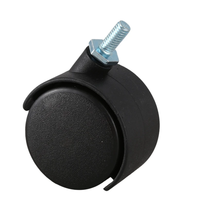 10 pezzi 6Mm stelo filettato 40Mm ruota girevole a doppia ruota nera