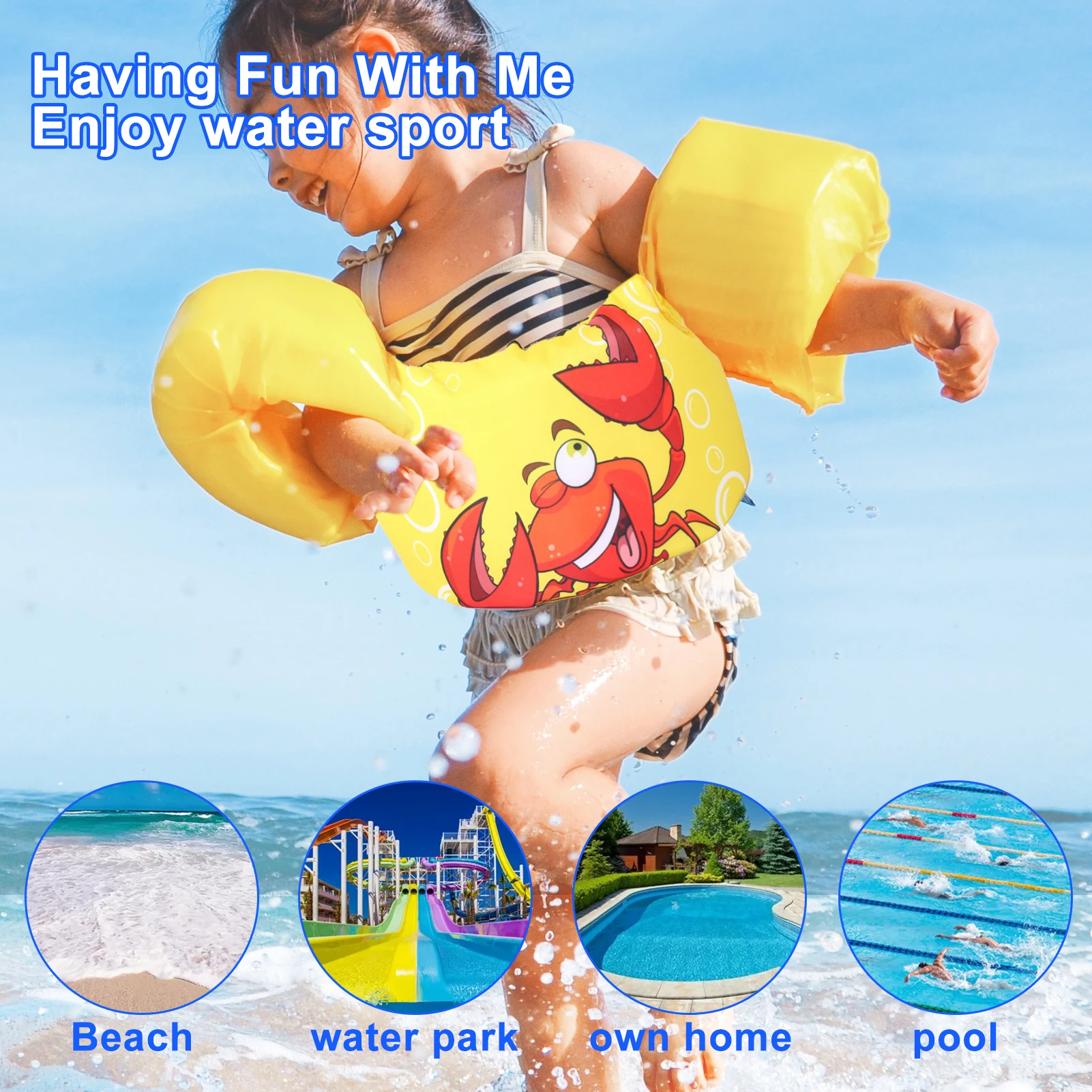 เด็กวัยหัดเดิน Swim Vest Pool Floats กับลายตัวการ์ตูนน่ารักสำหรับ2ถึง6ปีหญิงเสื้อกั๊กสำหรับชีวิตเด็กสำหรับ Puddle