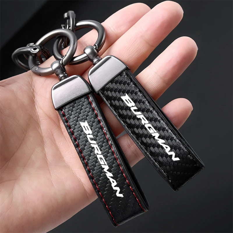 High-Grade leather Motorcycle Keychain Holder Keyring For SUZUKI BURGMAN AN125 AN200 AN250 AN400 AN650 AN 650 Accessories