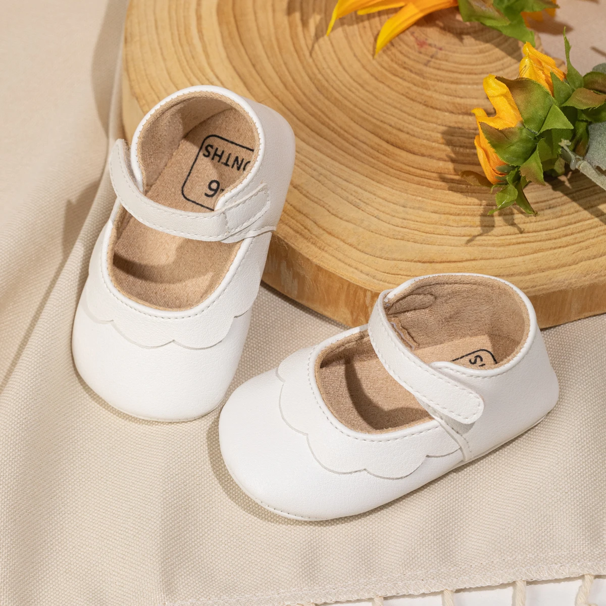 MRovior-Chaussures en cuir avec semelle en caoutchouc pour bébé fille, souliers pour enfant, nouveau-né, premiers pas, CPull