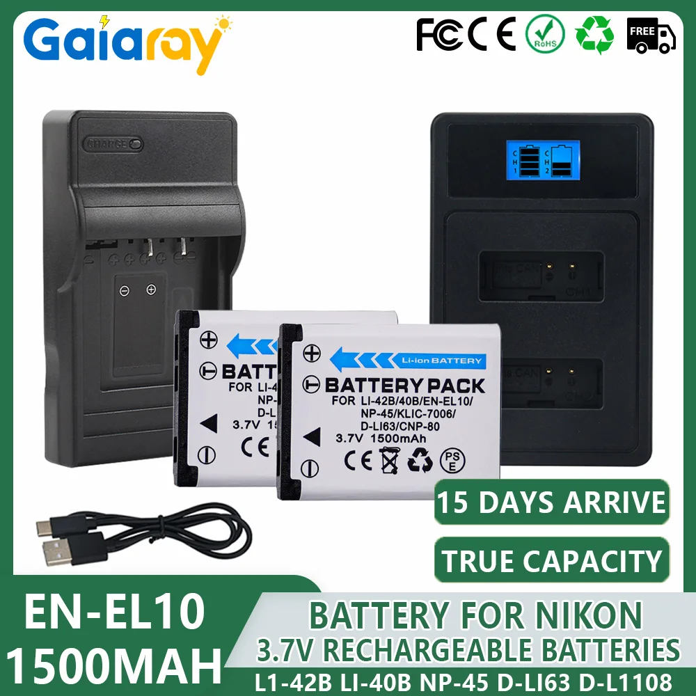 Li-40B Charger EN-EL10 Li-42B NP-45 D-Li63 D-Li108 NP-80 Camera Battery For Nikon For OLYMPUS For FUJIFILM for Pentax For Casio