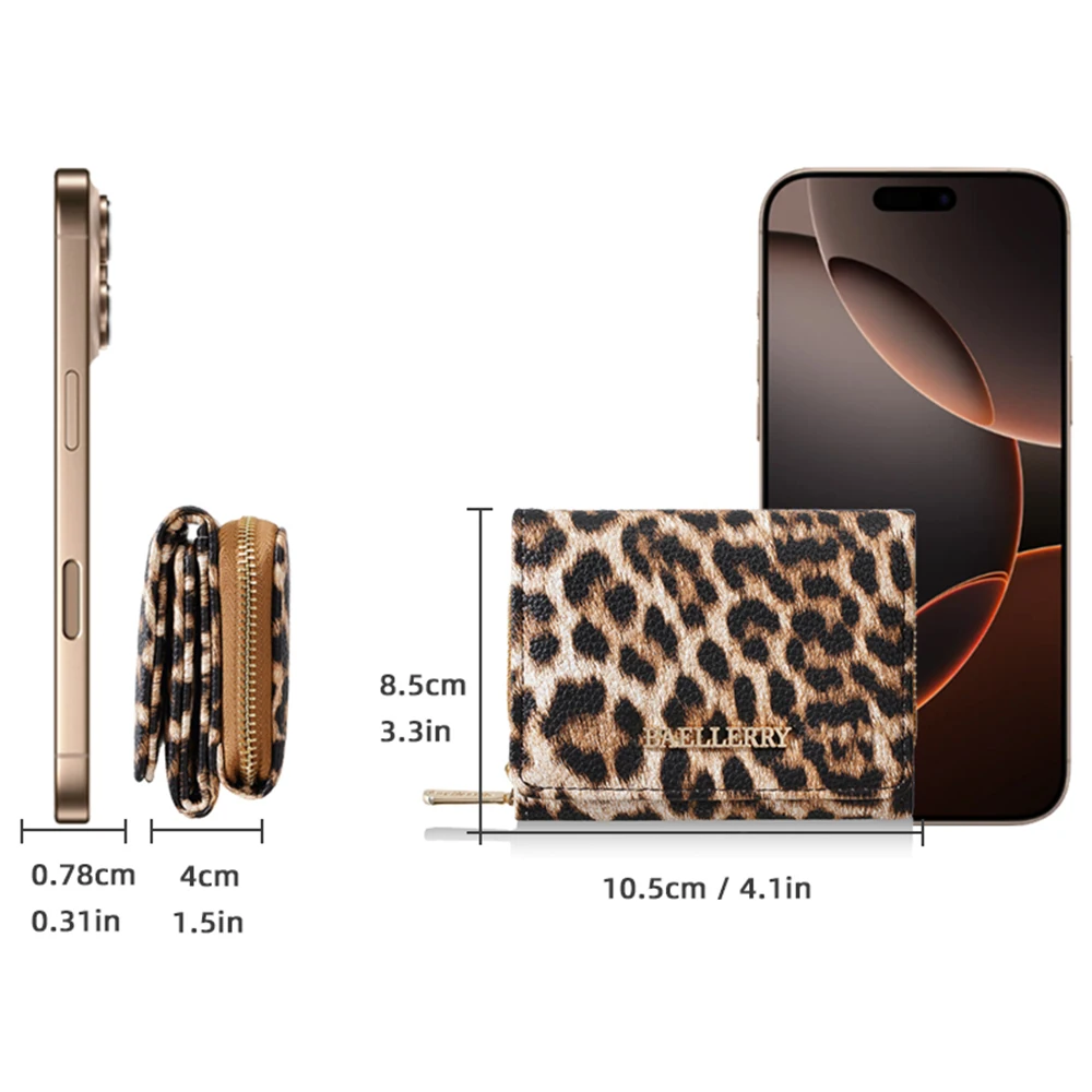 Big Capacity Women's Wallet Fashion Leopard Print High Quality Zipper Female Purse Card Holder Photo Clip Coin Pocket for Ladies