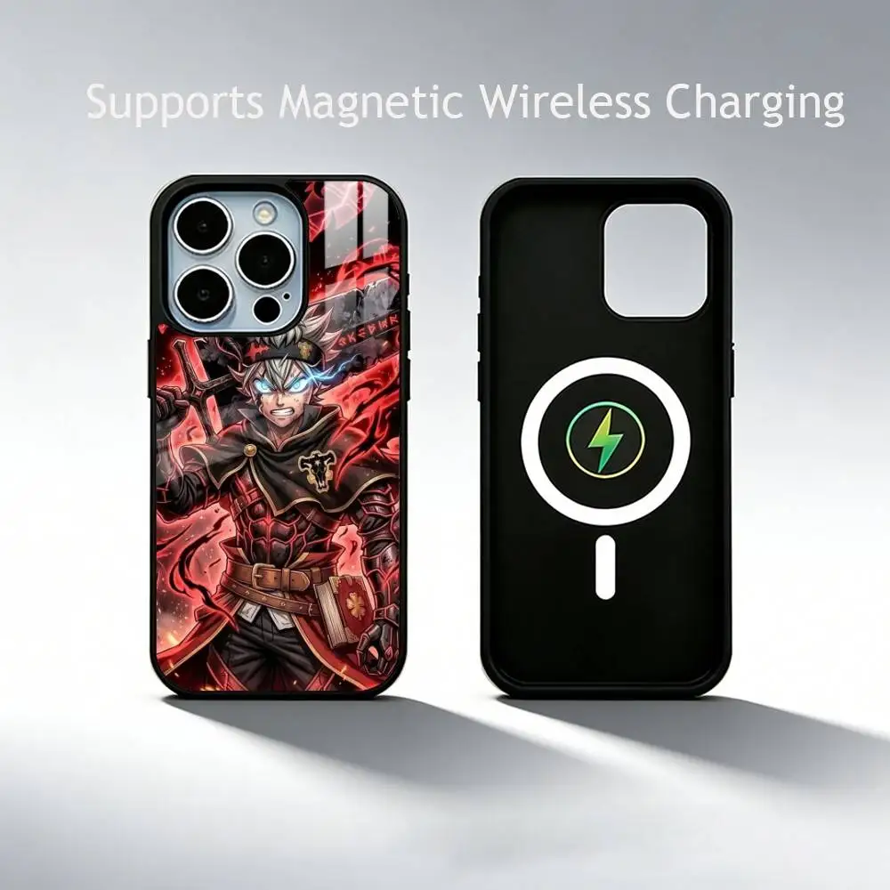 Popular Anime  Black Clover  Phone Case For iPhone17,16,15,14,13,12,11 Plus,Pro Supports Magnetic Wireless Charging