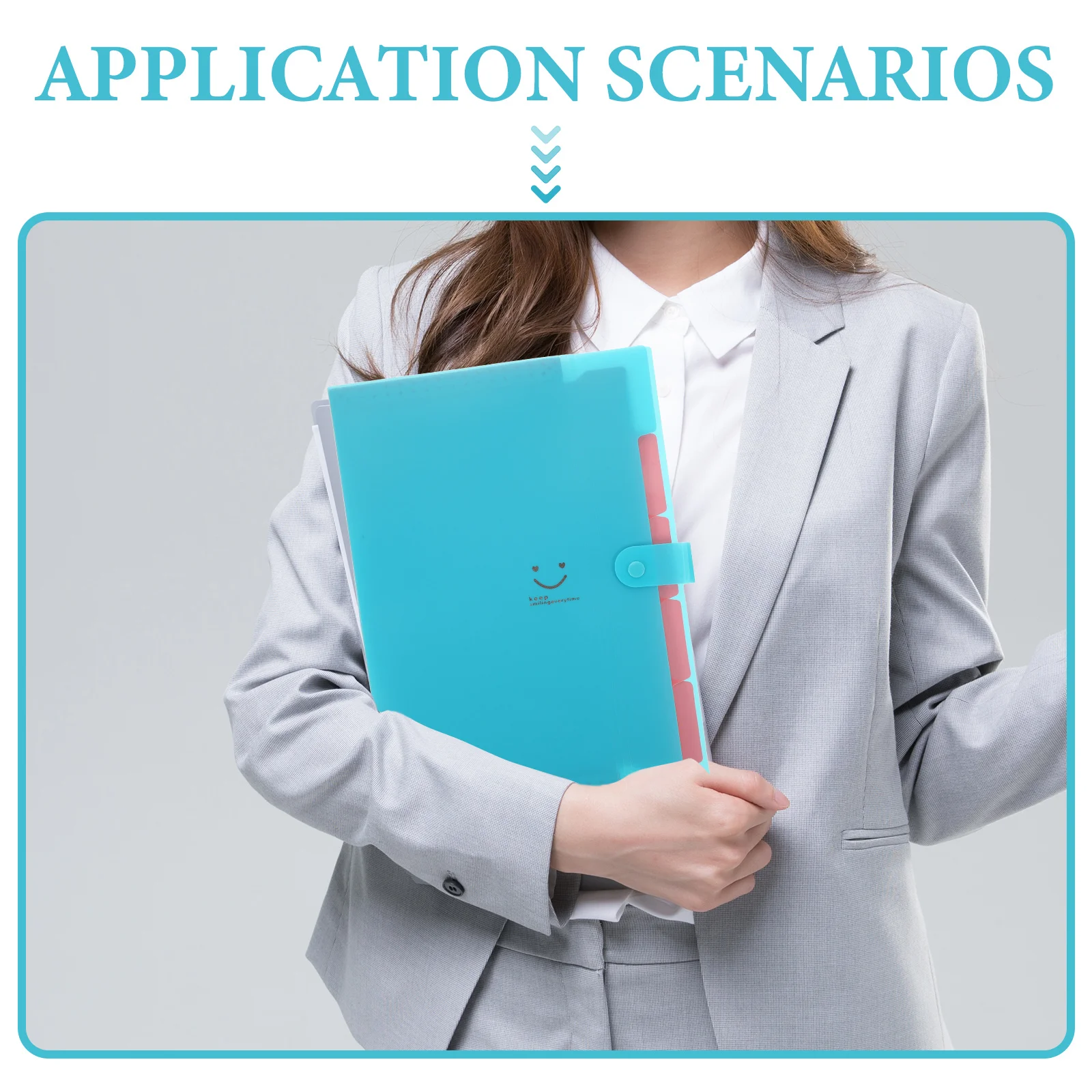 

Five-Pocket A4 File Folder Organizer Expanding Document Holder for School Office Home Travel Easy to Classify and Find