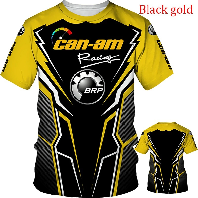 Fashion Men\'s Clothing BRP Can-Am Motorcycle 3D Printed Graphic T-Shirt Unisex Cool Racing Team Sports Short Sleeved Tees Tops