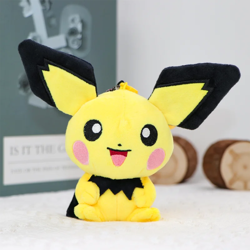 Original Potdemiel Piplup Gengar Schlüsselanhänger Plüschtiere Clefairy Slowpoke Jigglypuff Eevee Mimikyu Rowlet Anhänger Plüschpuppen – Detail 6