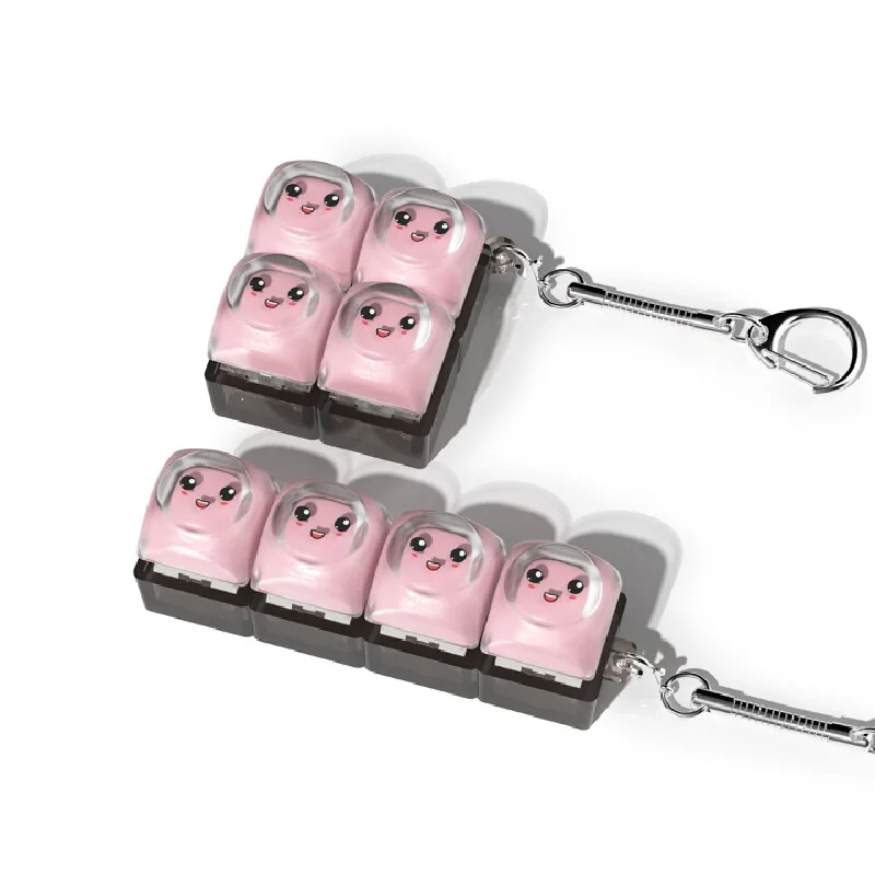 Keycaps Fidget Keychain Double Layer Printing Transparent Housing Non Sticky Portable Stress Relief Decor Accessory For Adult