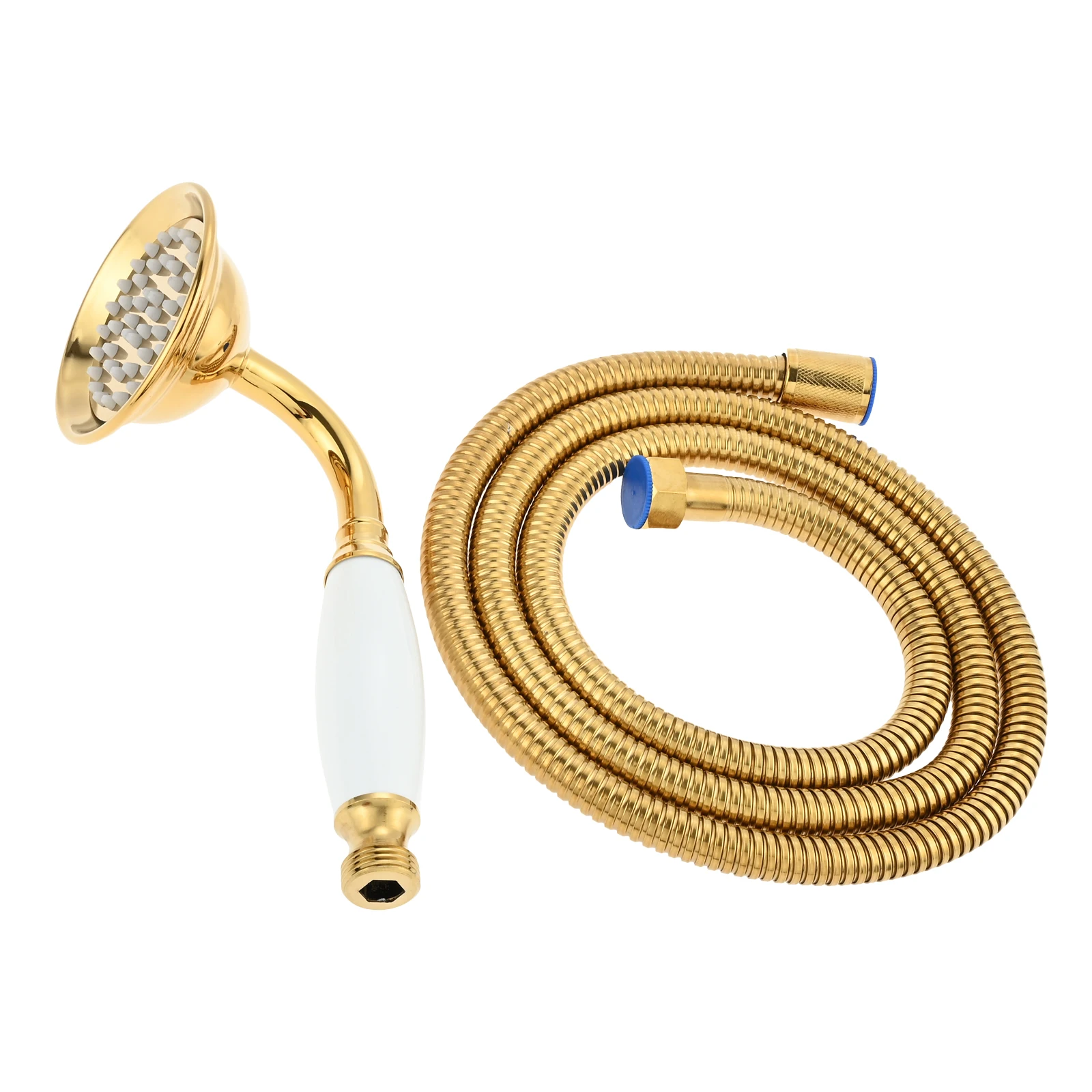 1pc Antique Handheld Shower Spray With 59Inch Hose Bathroom Accessories Round Rainfall Water Saving Stainless Steel Ceramic