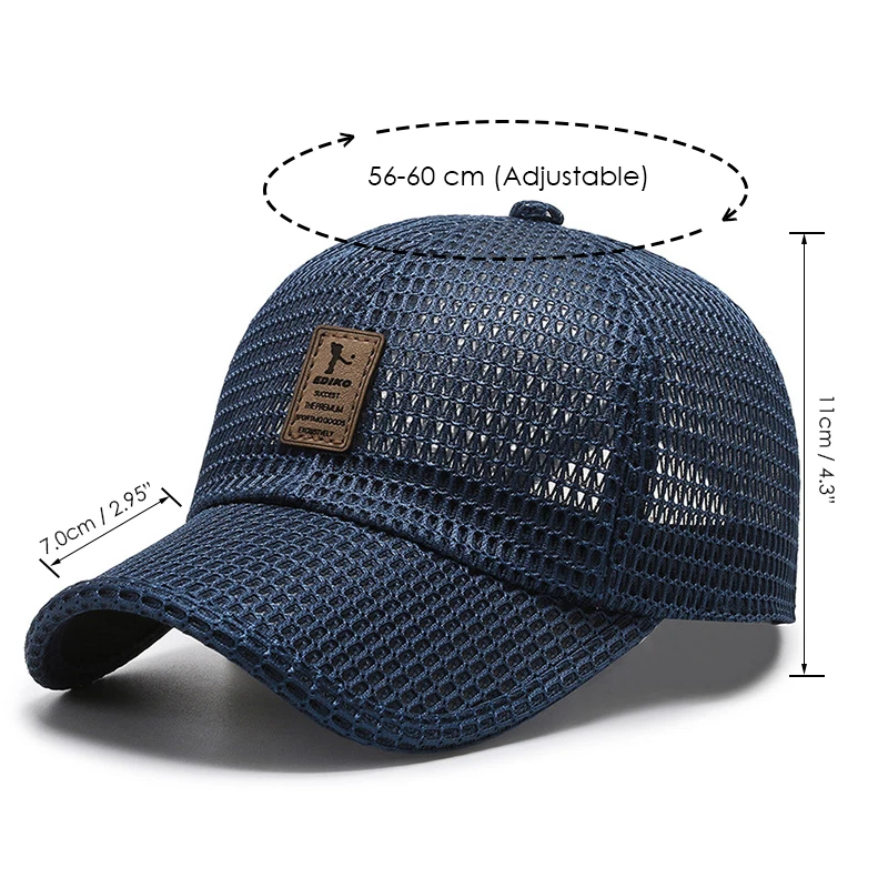 VATLTY Popular Mesh Baseball Cap Men High Quality Acrylic Breathable Comfortable Running Hat Unisex Spring Summer Sunshade Hat