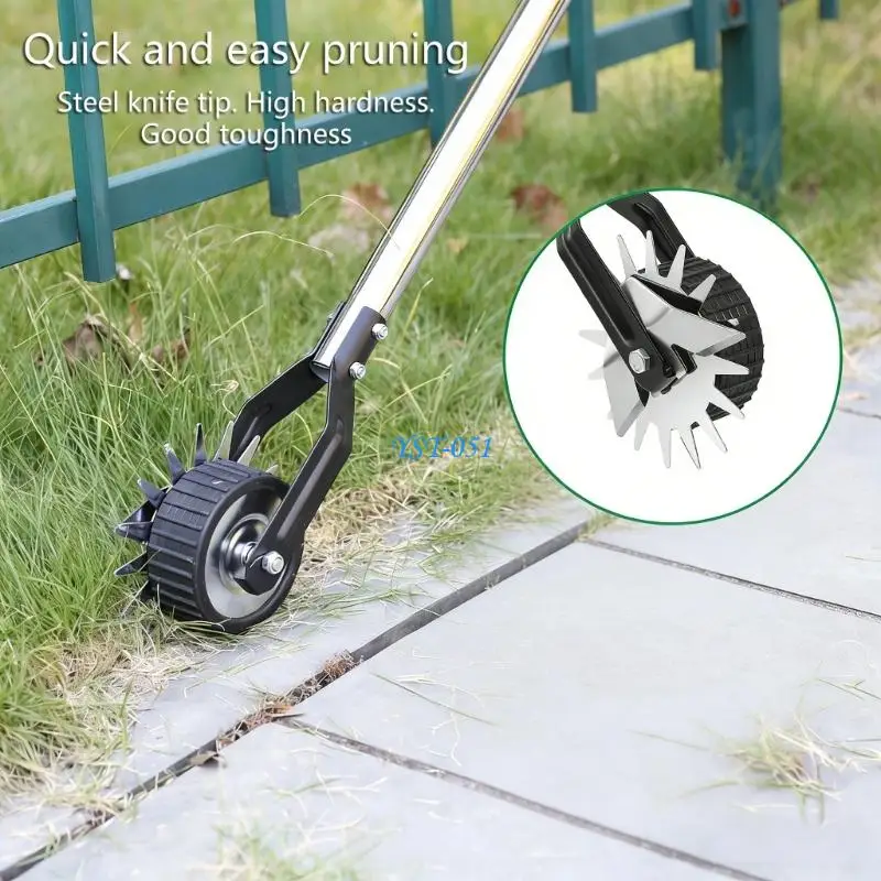 E15A Long Lasting Stainless Steel Lawn Edging Tool With Smooth Rolling For Perfect Yard Borders