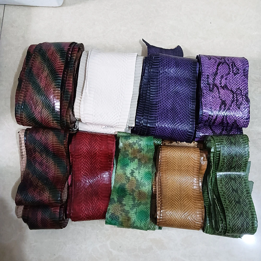 Leather Snake Skin for Phone Case,Leather Bag, Belt DIY, Handmade Watch Strap Making Materials, Color Series