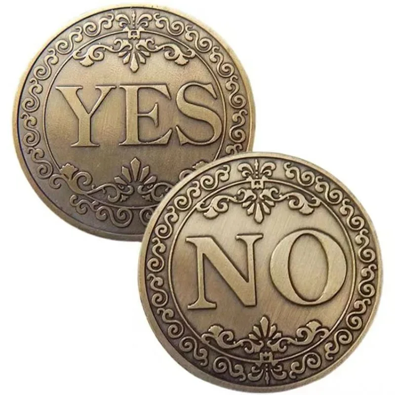 1-4pcs  Bronze Yes or No Commemorative Coin Souvenir Non-currency Coins Game Prop Challenge Coins Collection Decoration Crafts