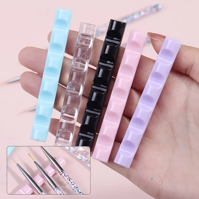 

1PC 5 Grids Acrylic Nail Brush Rack Shelf Painting Pen Rest Holder Stand Colorful UV Gel Brush Display Holder