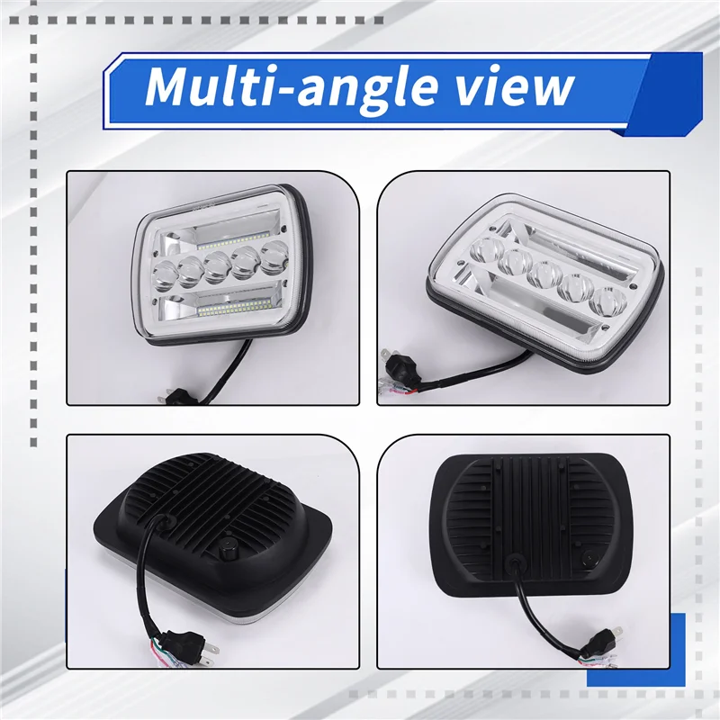 

1 Pair 240W 5X7inch 7X6inch LED Headlight Hi-Lo Halo DRL For Jeep Cherokee Wrangler XJ YJ