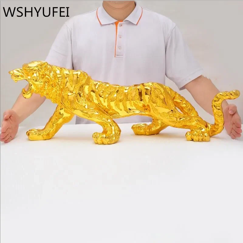 1pcs golden resin tiger decoration car model home decoration wedding christmas birthday gift