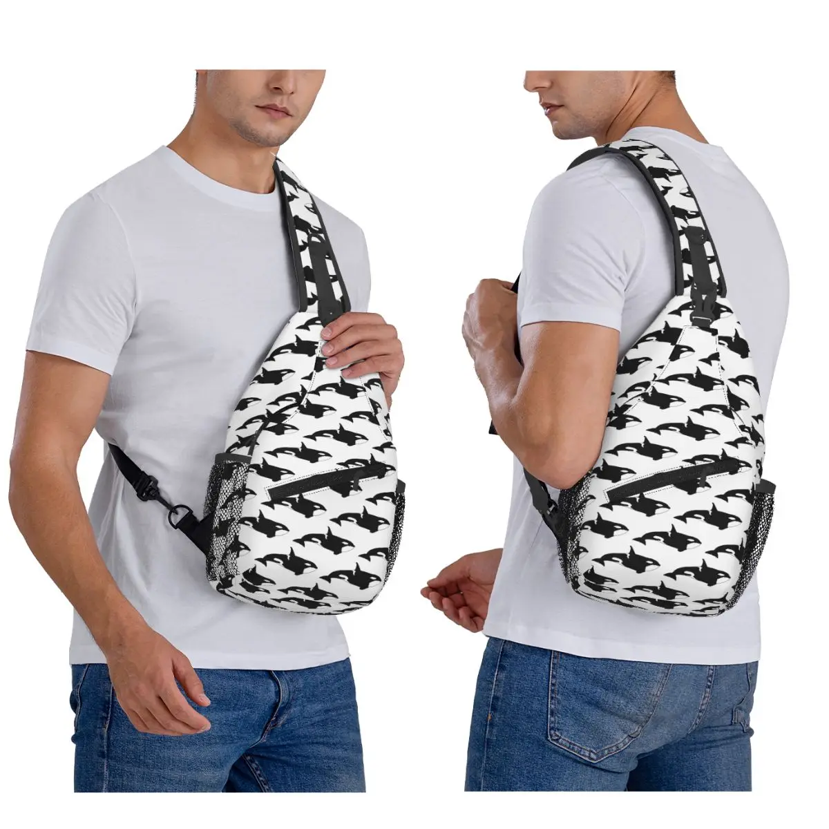 

Killer Whale (Orcinus Orca) Chest Bag Men Sling Crossbody Backpack Chest Bag Travel Hiking Daypack Shoulder Bag