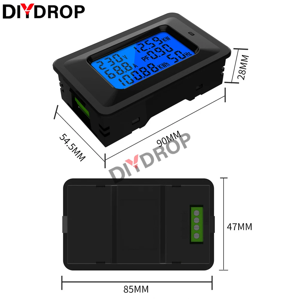 Imagem -03 - Digital Led Display Voltímetro Amperímetro Wattmeter Power Energy Meter Wattmeter Tester Detector 100a Ac110250v 220v