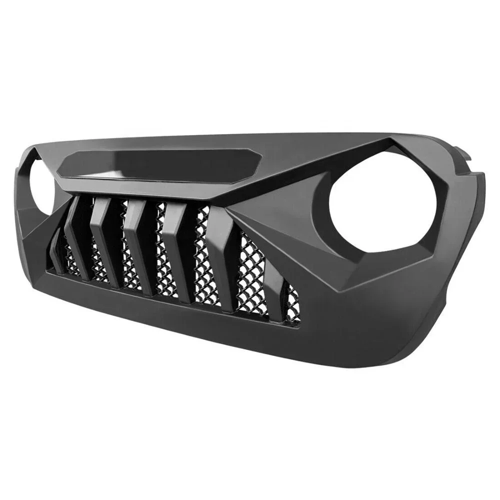 

Matte Black ABS Grille Front Bumper Grille Upper Grill For Jeep Wrangler JL 2018 +