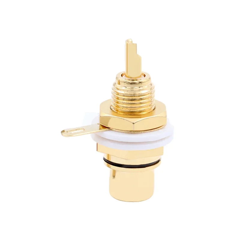 4PCS RCA Buchse Lotus Stecker Chassis Panel Mount Adapter Audio Terminal Stecker 3,5mm AV Stecker Vergoldet – Detail 6