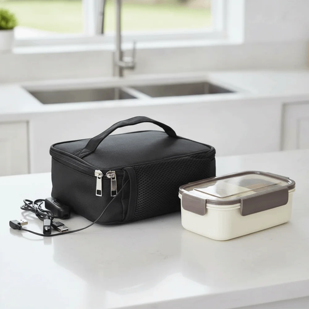 Waterproof Electric Lunch Heated Bag Aluminum Foil Lining USB Charging Lunch Box Warmer Packet Thickened Large Capacity
