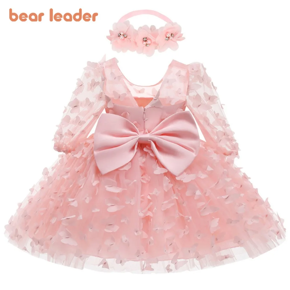 

Bear Leader 0-2 Year Old Baby Dress 3D Butterfly Mesh Half Sleeved Fluffy Princess Girls Dresses Christmas Children's Clothing