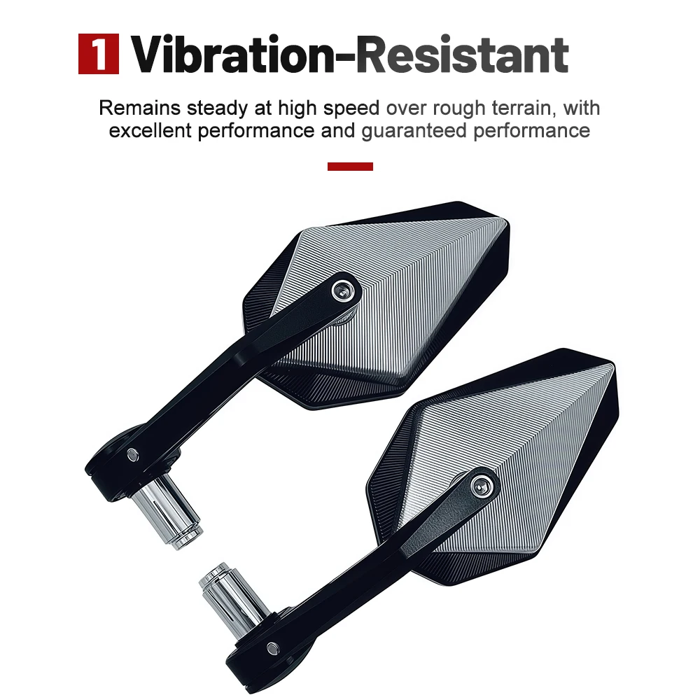 Universal Motorcycle Handlebar Bar Mirrors CNC Aluminum Anti-reflective View Mirrors Balance Slider Grip Mirror
