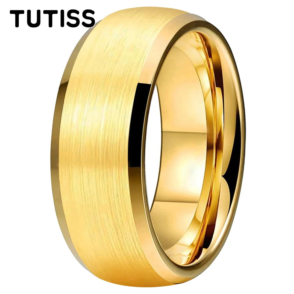 

Кольцо TUTISS Large 10 мм классическое обручальное из карбида вольфрама для мужчин и женщин, с куполообразной матовой отделкой, комфортная посадка