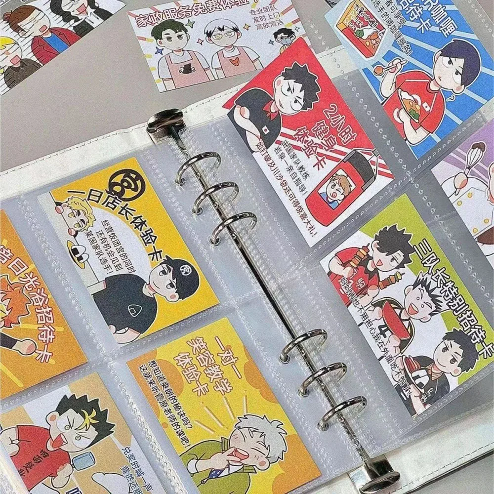 Anime Peripherals Haikyuu Cortex Card Album Cartoon Four Palace Grid Star Chasing Small Card Storage Album Kawaii Birthday Gift