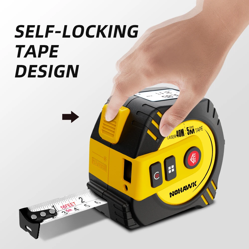 Nohawk 40m/80m Laser Tape Measure Laser distance meter Digital Tape Measure Measuring tool Steel Tape Measure USB Rechargeable