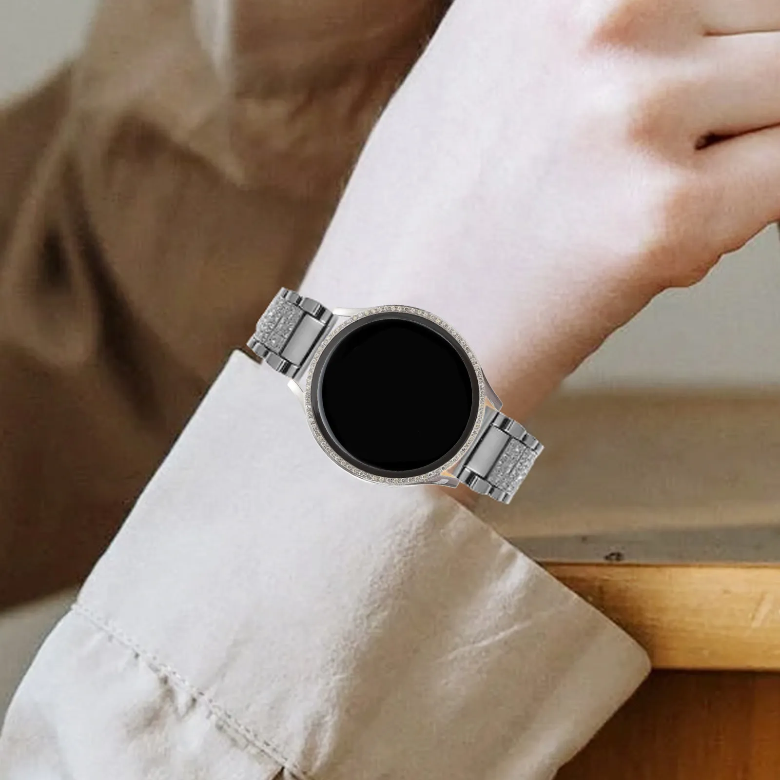 

2Pcs Decorative Watch Protector Diamond-Crystal Covered Lightweight Ultra- Easy on Off All-Round Protection Smartwatch