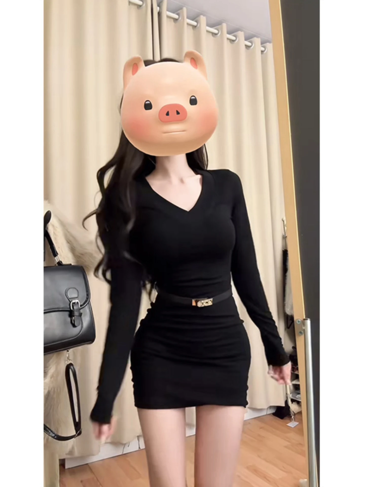 Vestidos femininos plissados outono inverno lã em camadas com nervuras texturizadas dupla face fofo respirável macio confortável suave elegante