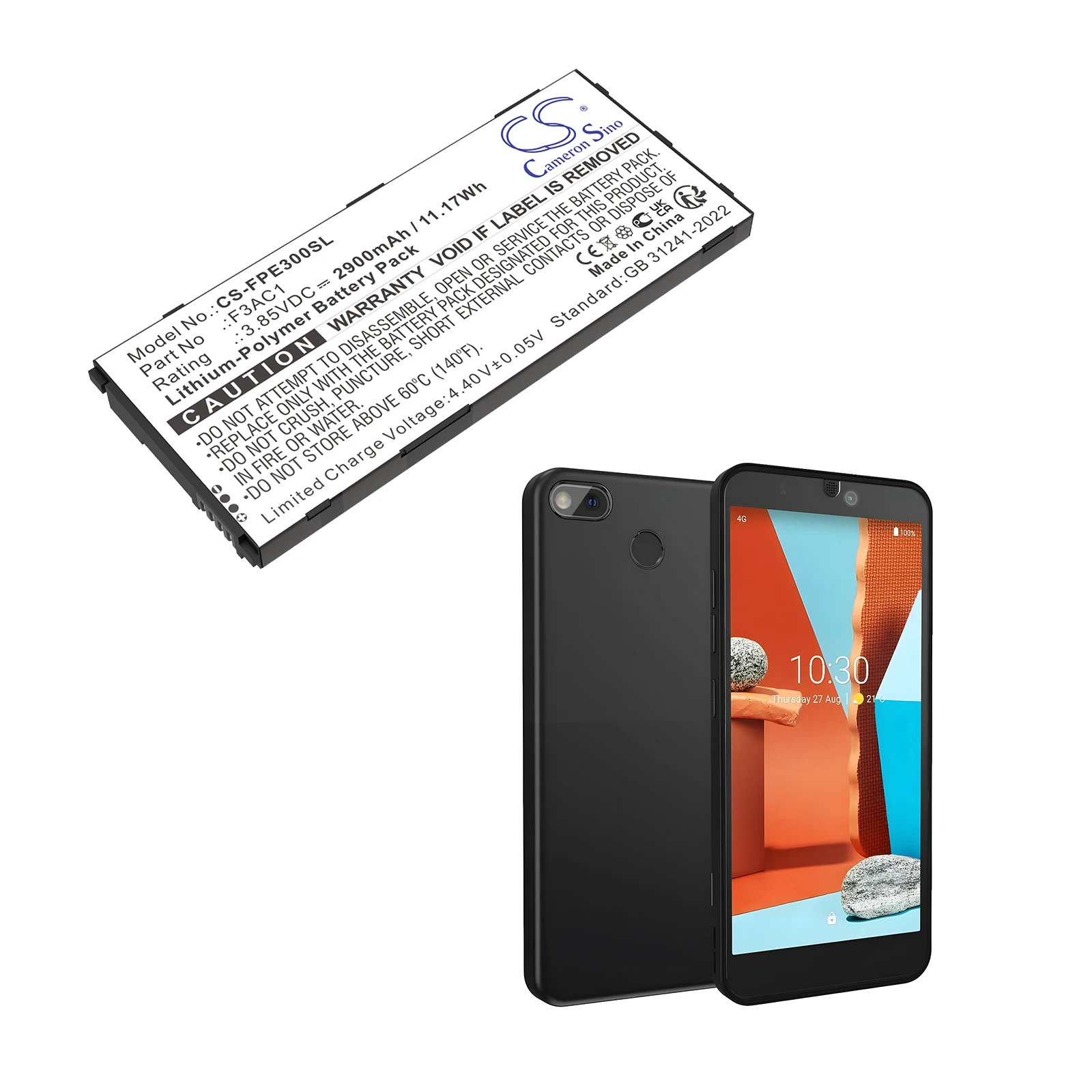 

Сменная батарея CS для Fairphone Fairphone 3, Fairphone 3+ PN:F3AC1 2900 мАч / 11,17 Втч