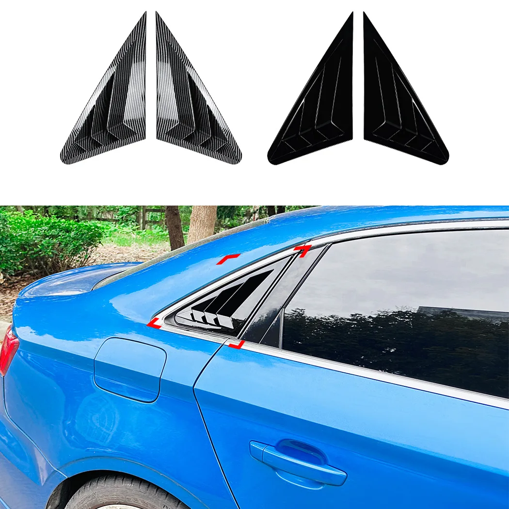 

ABS Car Rear Window Shutter Cover for Audit A3 S3 8V 2014-2020 Sedan Gloss Black Stickers Louver Decoration Modified Accessories