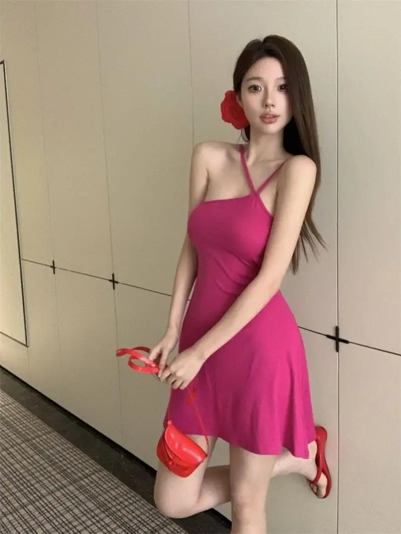 

Pure Desire Candy Colored Strapless Dress Women's Summer 2026 Waist Cinched Backless Sexy Bodycon A-Line Skirt