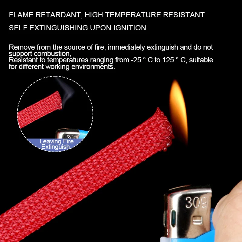 1-5M 3mm - 50mm Multicolor PET Insulated Braid Sleeving Expandable Wire Cable Sheath Flame-retardant Nylon Braided Mesh Tube DIY