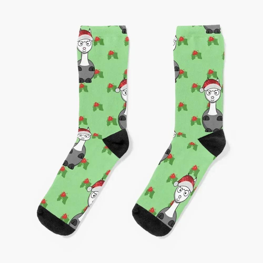 

christmas santa alpaca Socks kawaii retro Men's Socks Luxury Women's