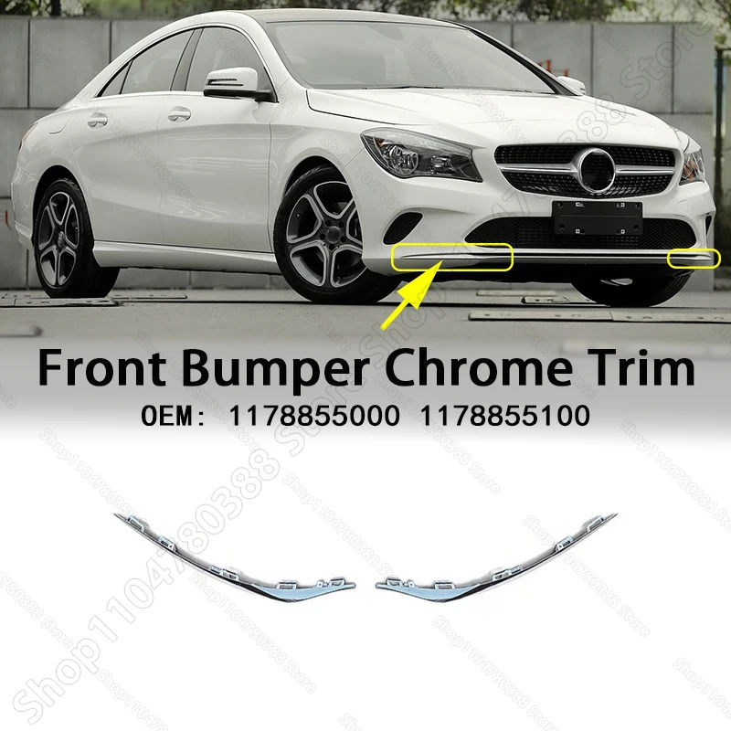 

Хромированная накладка на передний бампер, серебристая для Mercedes-Benz CLA180/200/250 (W117) 2016-2019 гг. 1178855000 1178855100