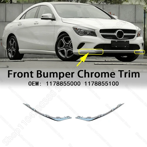 Imagen 1 del producto Parachoques delantero cromado plateado para Mercedes-Benz CLA180/200/250 (W117) 2016-2019 1178855000 1178855100